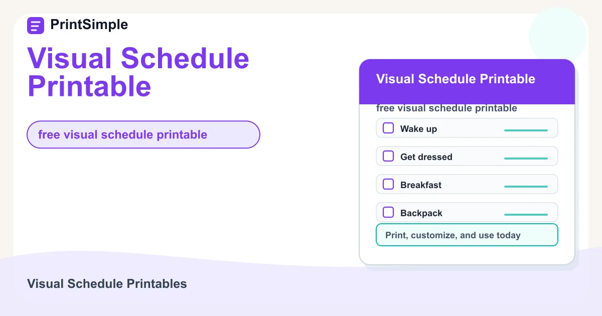 PrintSimple visual schedule builder preview